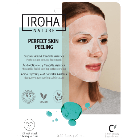 Masque facial en tissu Peeling éclat à l'acide glycolique