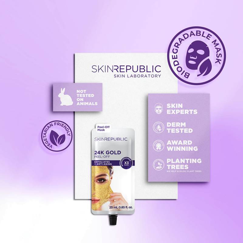 Masque en feuille pelable doré