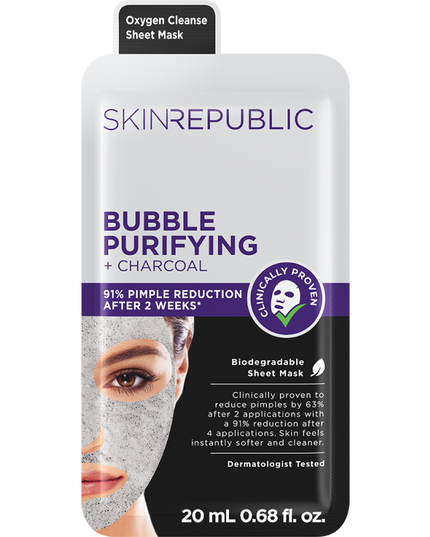 Bubble Purifying und Aktivkohle Maske