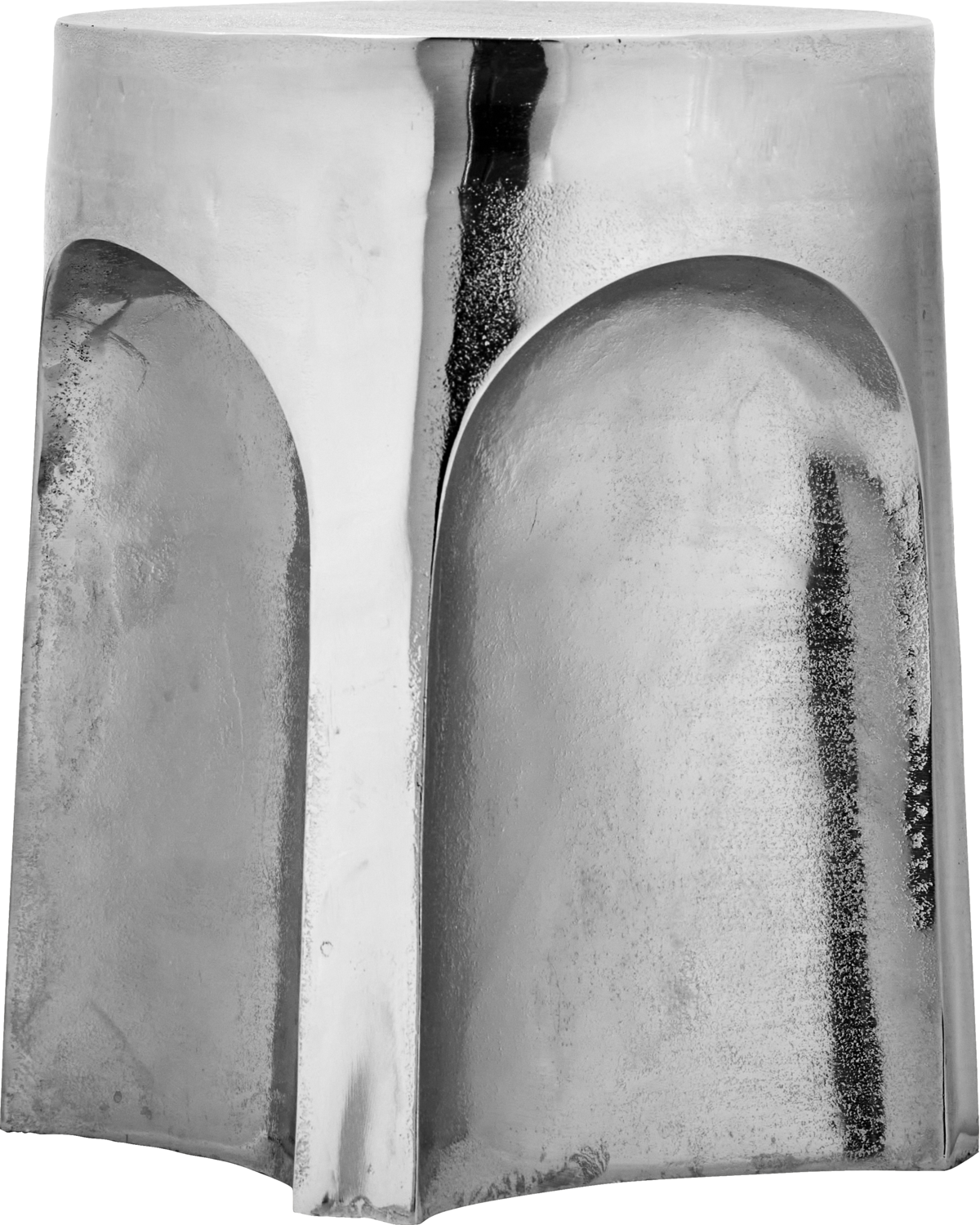 House Doctor Beistelltisch Riga – Silber-Finish – H: 40.5 cm, dia S: 31 cm, dia L: 36 cm