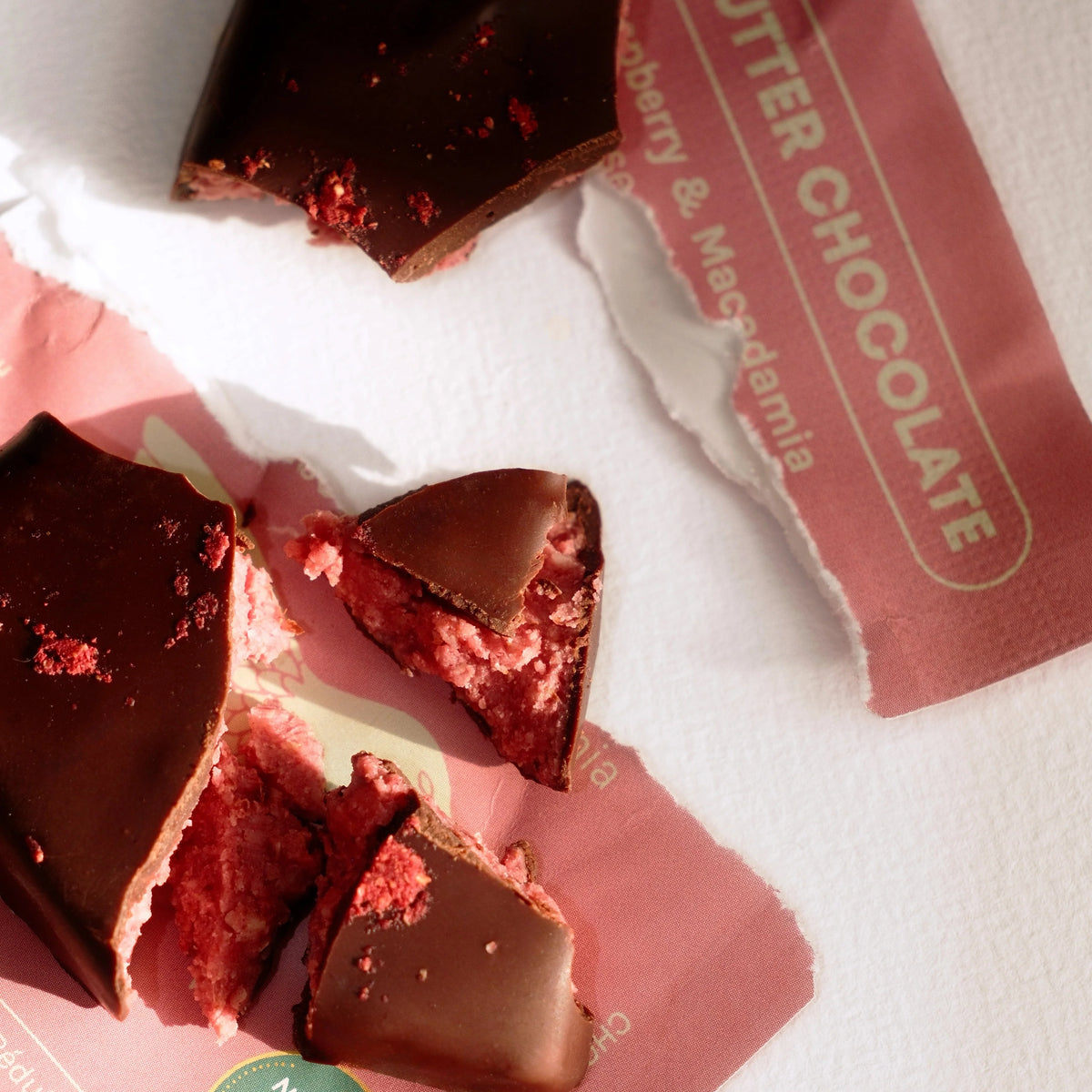 Raspberry & Macadamia Schokoladen – 8 Stück