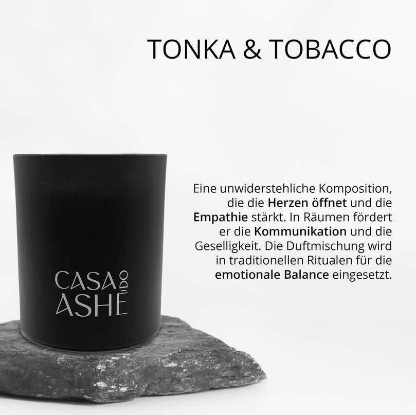 scented candle with tonka bean &amp; tobacco