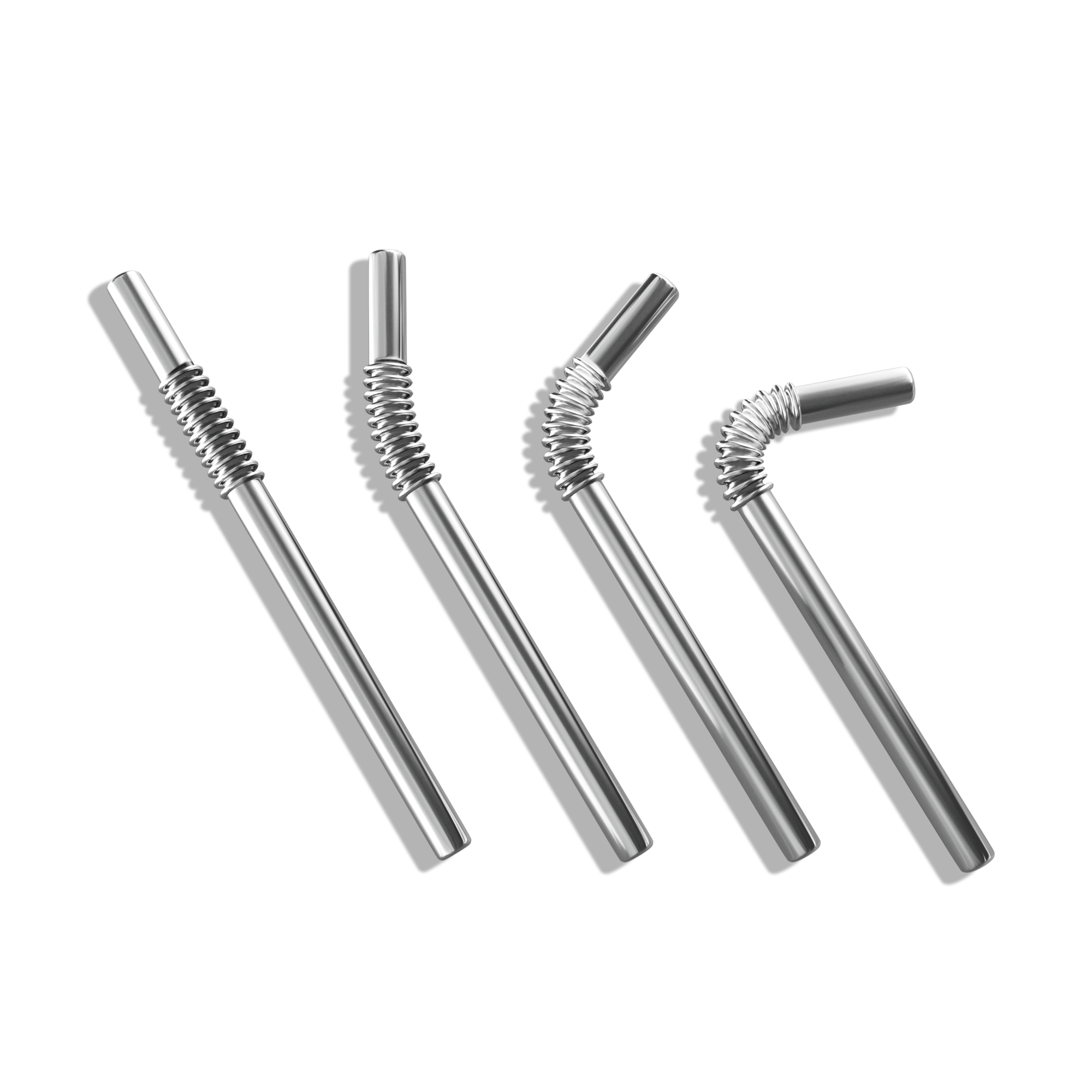 Lot de 4 pailles à boire KNYGbare en acier inoxydable - 16 cm