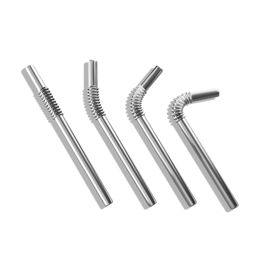 4er Set KNYGbare Trinkhalme aus Edelstahl- 16cm