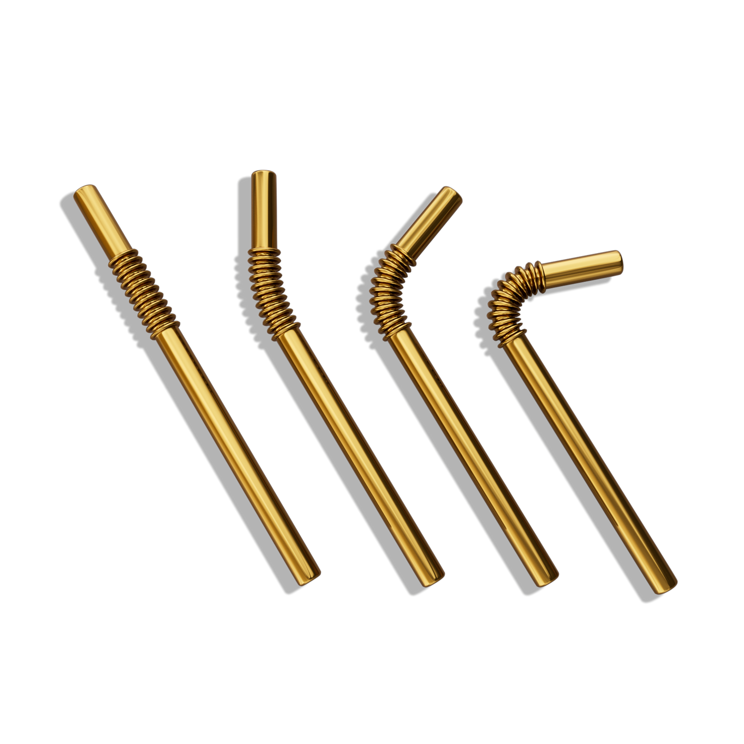 Set of 4 KNYGbare stainless steel drinking straws - 16cm