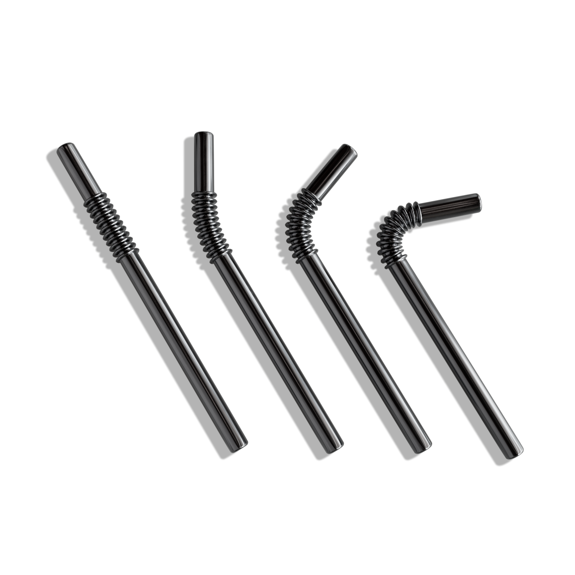 Lot de 4 pailles à boire KNYGbare en acier inoxydable - 16 cm