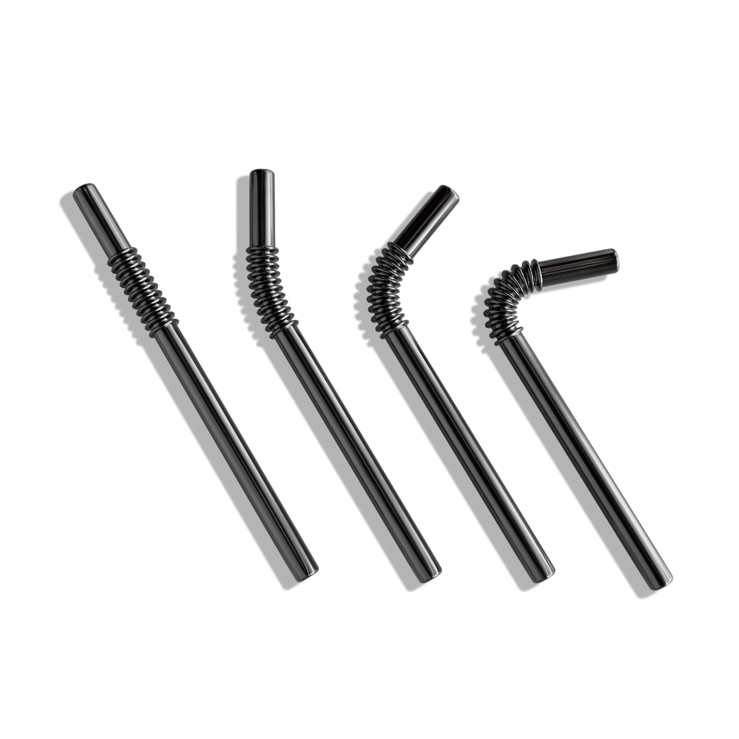Set of 4 KNYGbare stainless steel drinking straws - 16cm