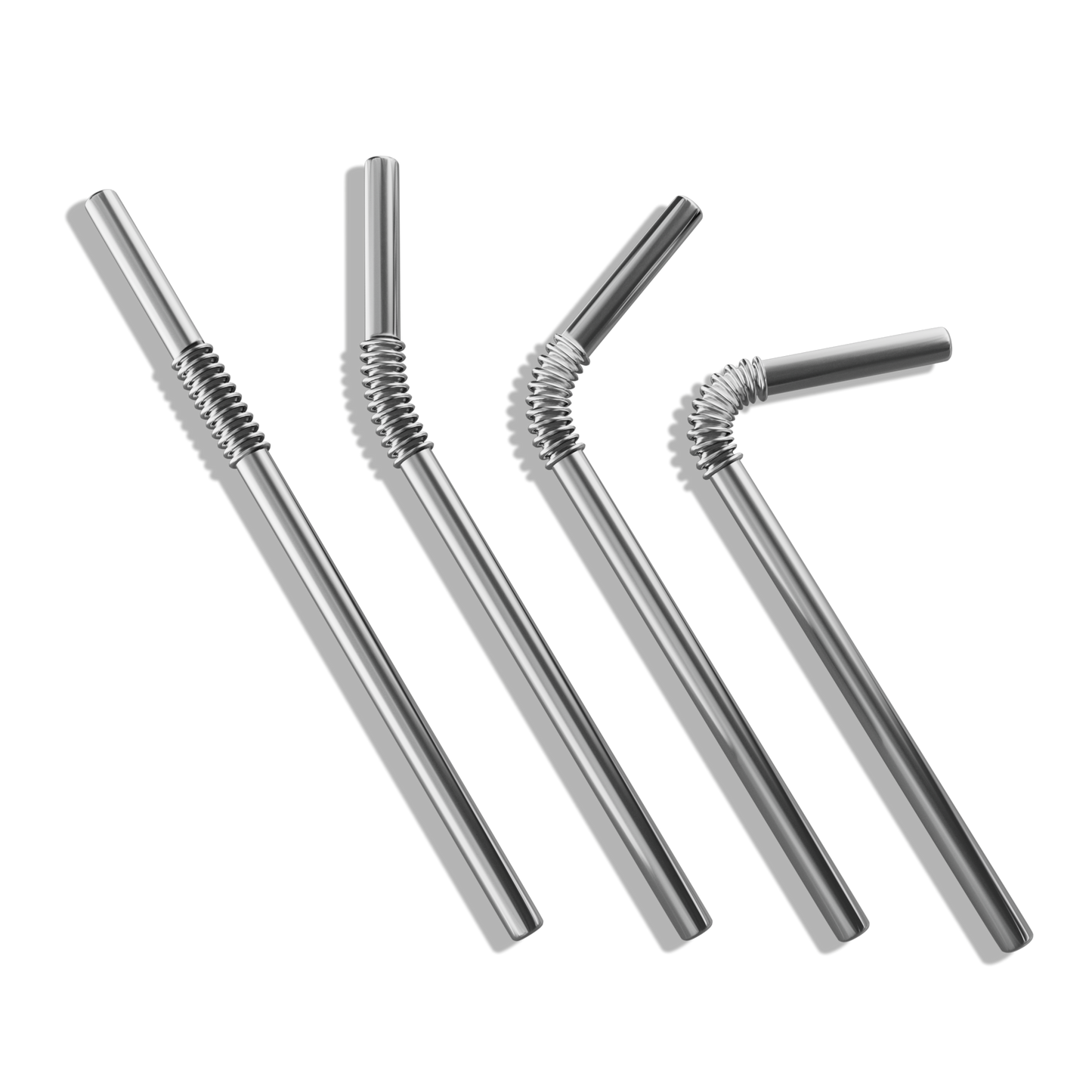 4er Set KNYGbare Trinkhalme aus Edelstahl- 22cm