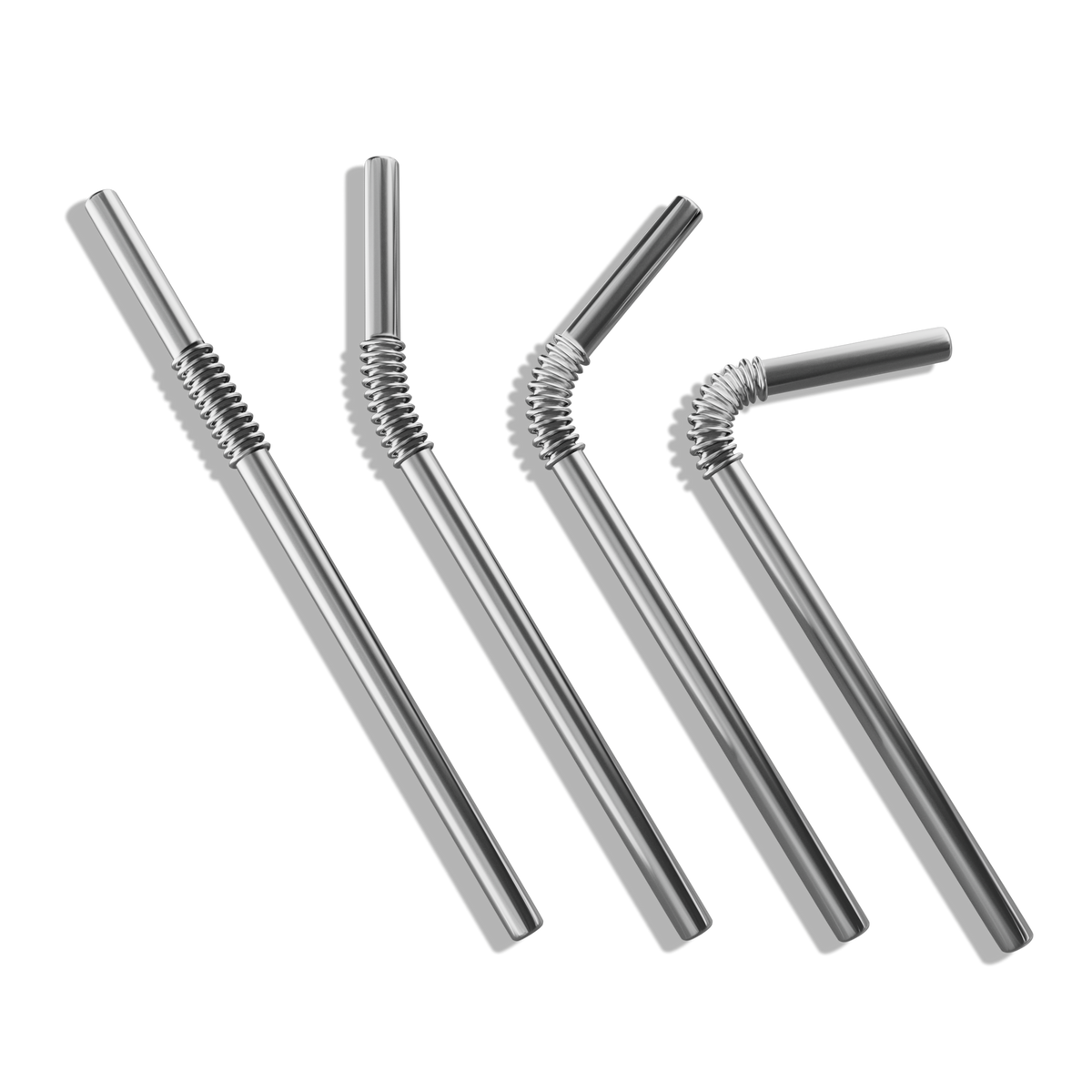 4er Set KNYGbare Trinkhalme aus Edelstahl- 22cm