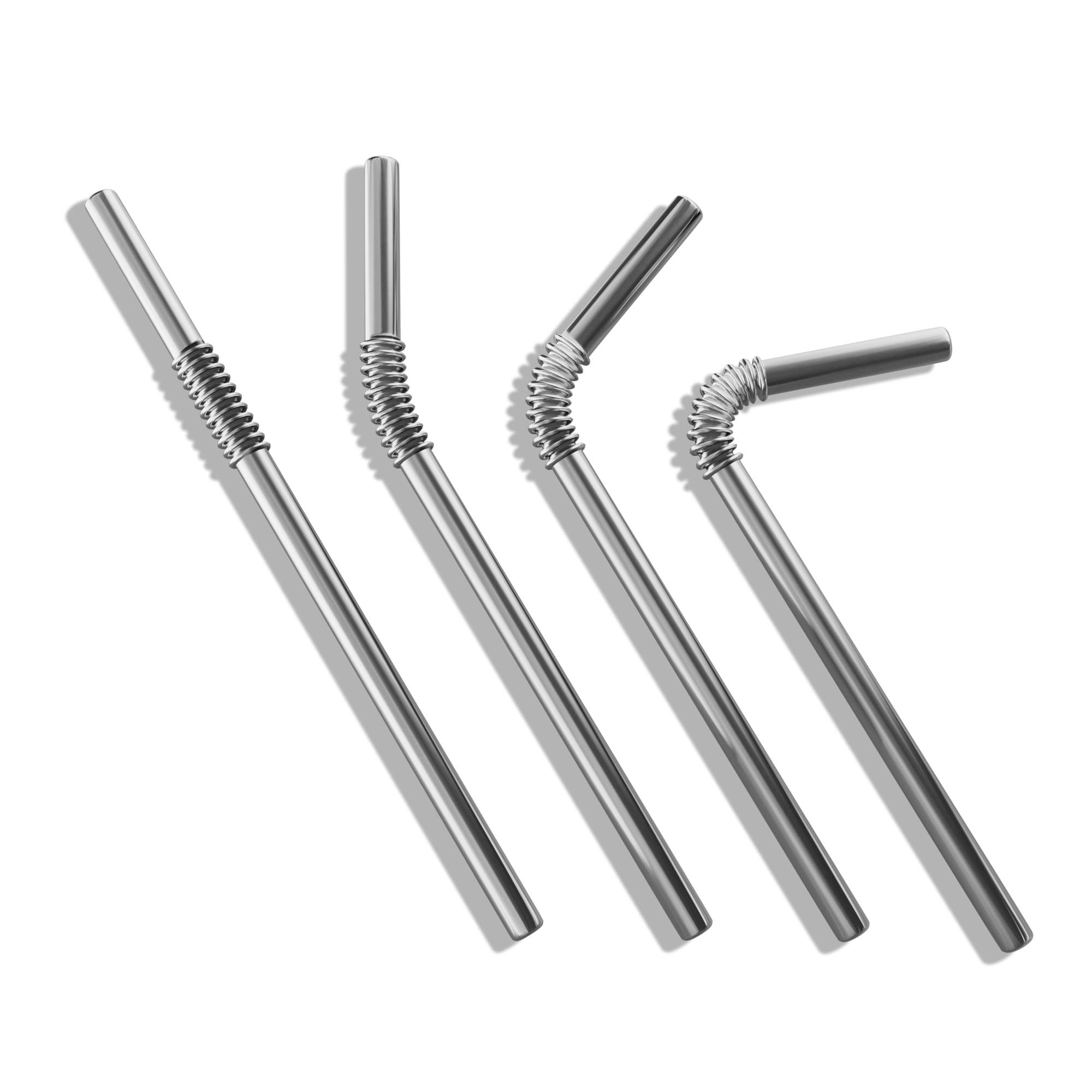 Lot de 4 pailles à boire KNYGbare en acier inoxydable - 22 cm