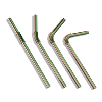 Set of 4 KNYGbare drinking straws made of stainless steel - 22 cm