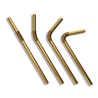 Set of 4 KNYGbare drinking straws made of stainless steel - 22 cm