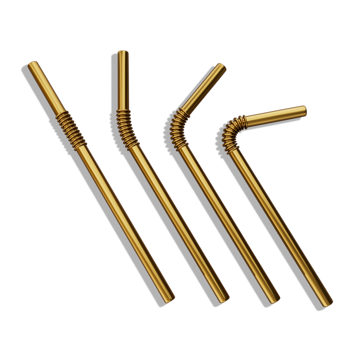 4er Set KNYGbare Trinkhalme aus Edelstahl- 22cm