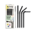 Lot de 4 pailles à boire KNYGbare en acier inoxydable - 22 cm