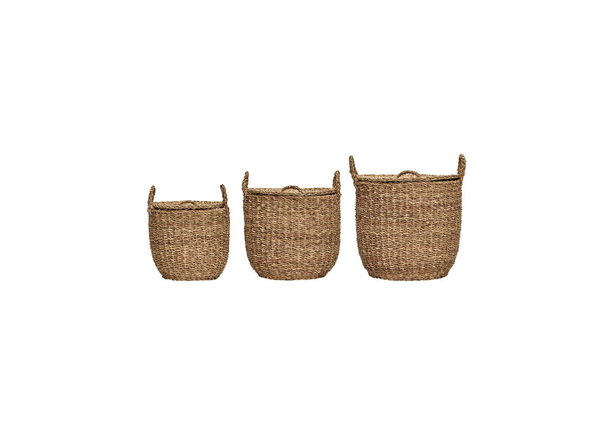 Aufbewahrungskorb-Set „MKRound“ – Natur (3er-Set)