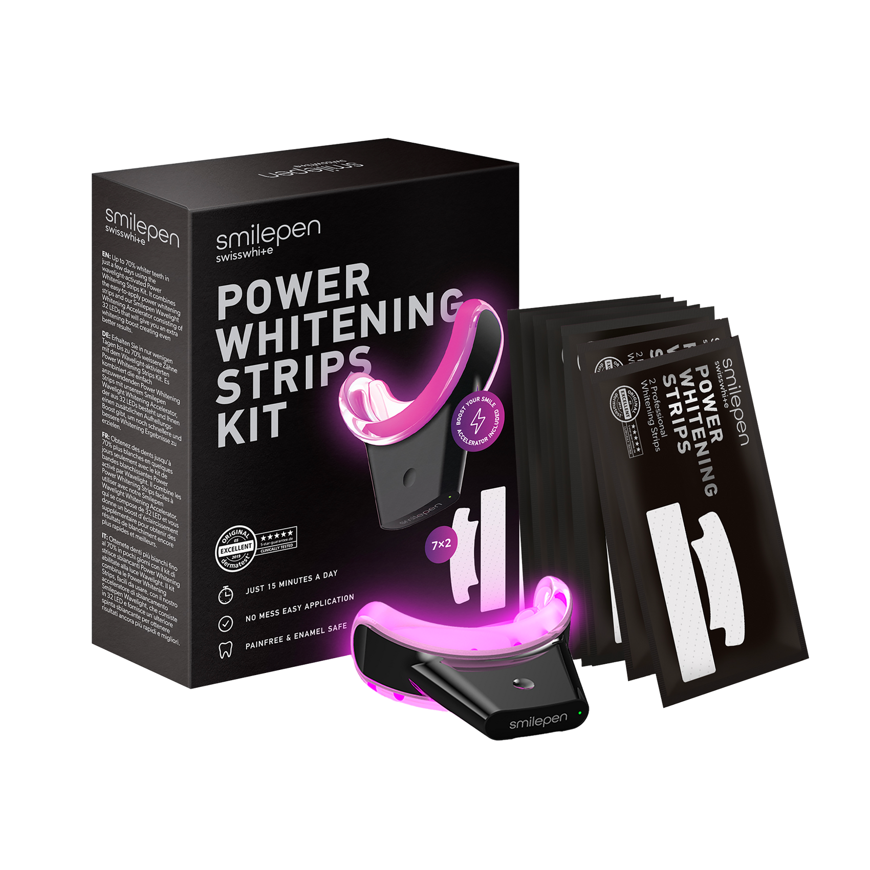 Power Whitening Strips Kit (7x2 & LED)