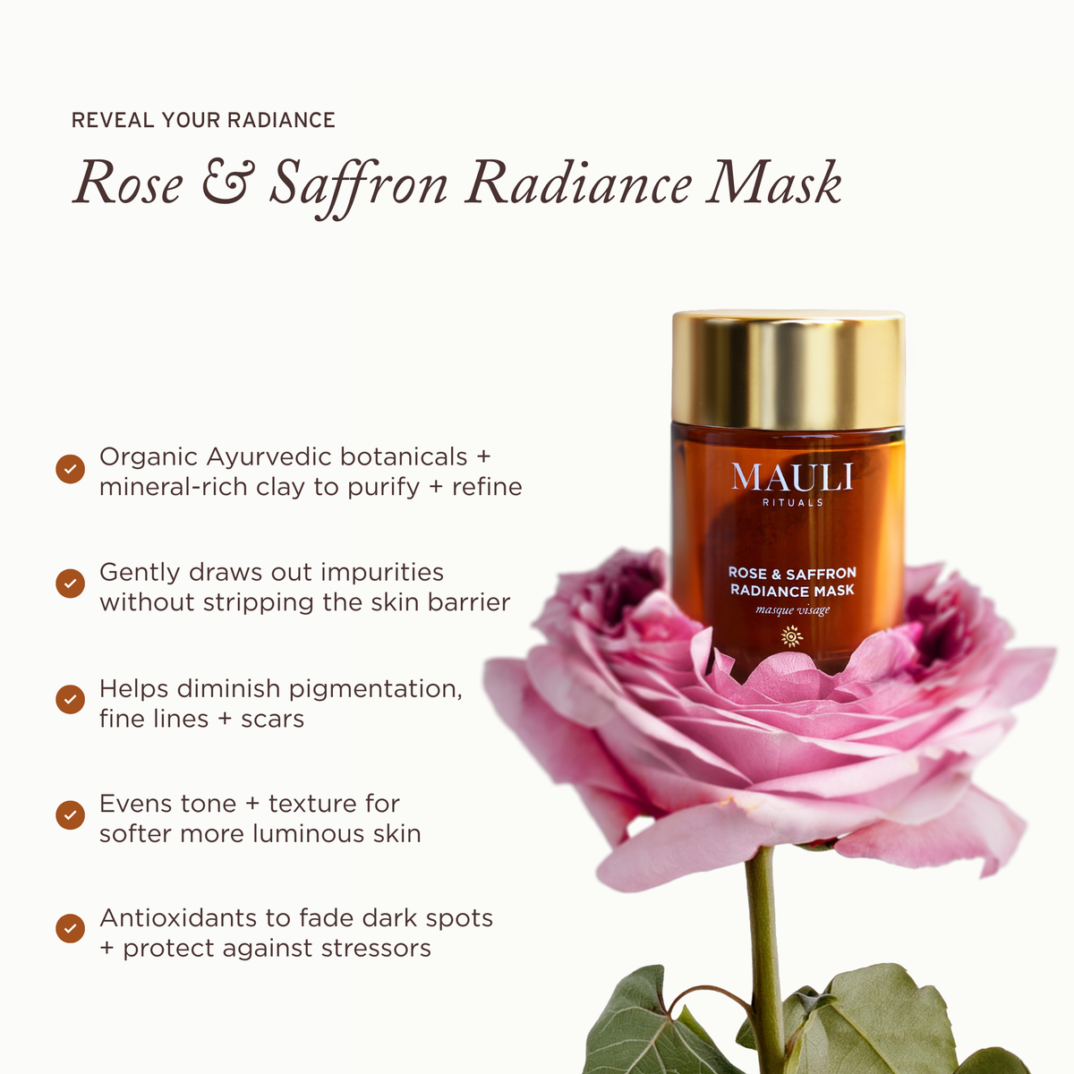 MAULI RITUALS Rose & Saffron Radiance Mask – Pulvermaske 20 g – Produktansicht 4