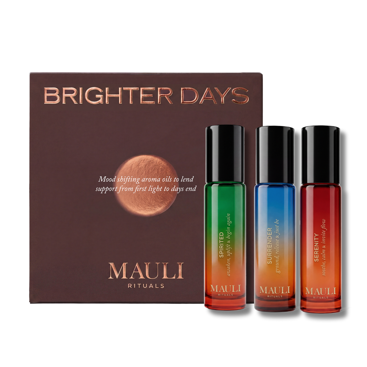 Mauli Rituals Brighter Days Aromaöl-Roller Geschenkset, 3 × 10 ml