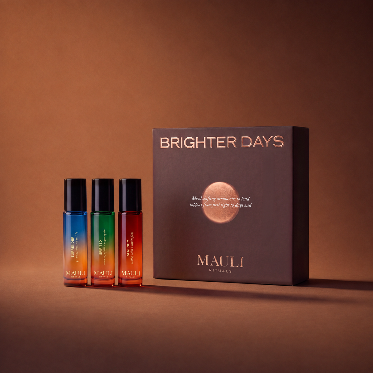 Mauli Rituals Brighter Days Aromaöl-Roller Geschenkset, 3 × 10 ml