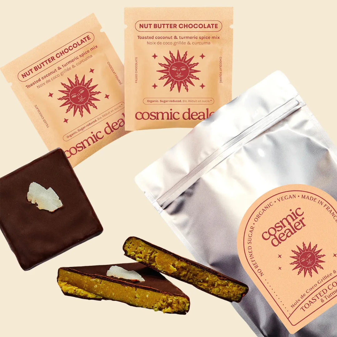 Coconut & Turmeric Schokoladen – 8 Stück