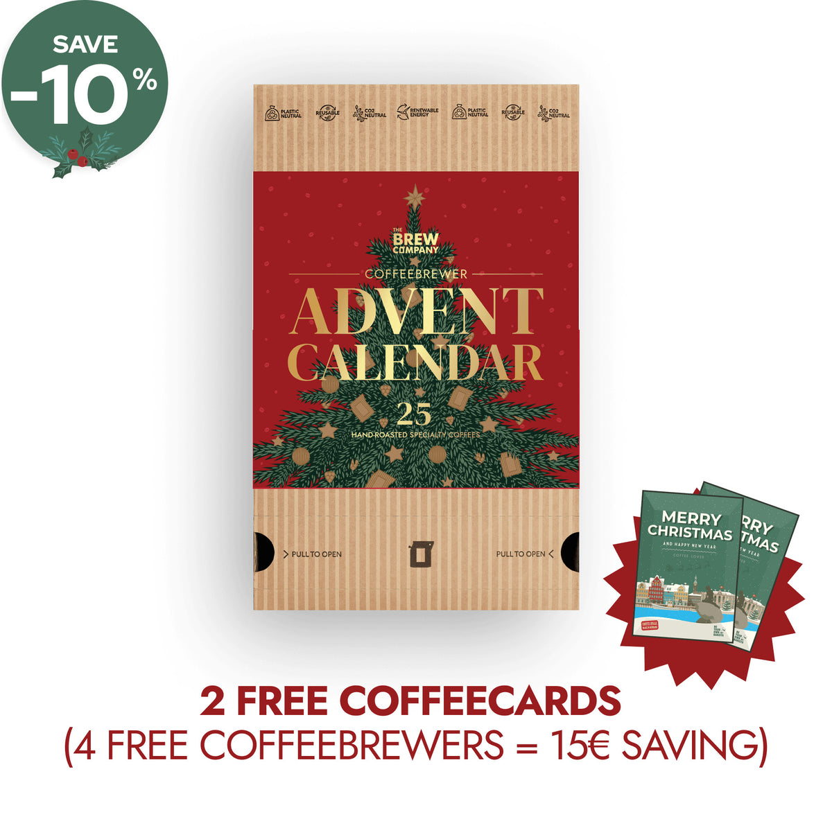 Kaffee-Adventskalender – Festive Red Coffee Advent Calendar – Produktbild 1