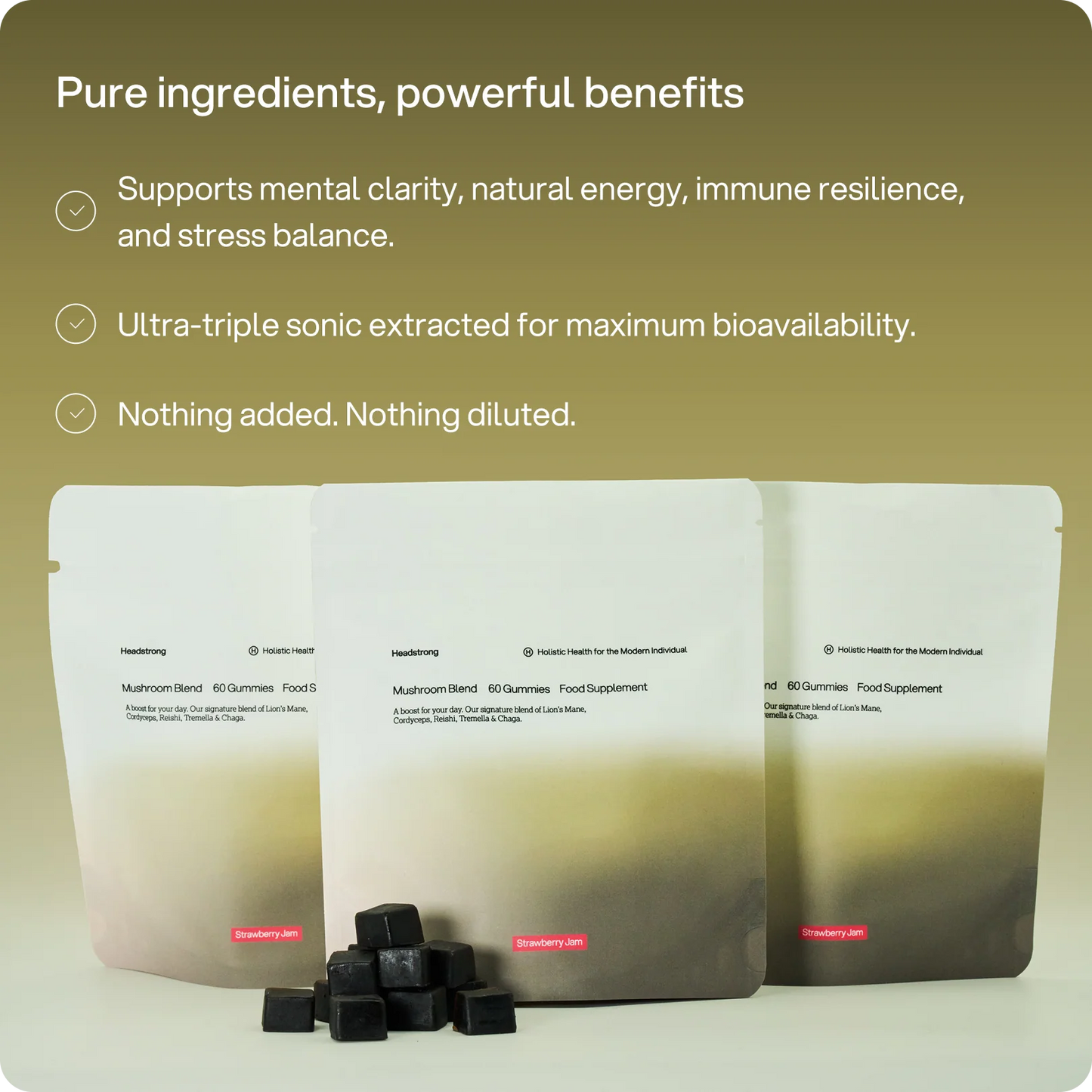 Mushroom Blend Gummies – 2.500 mg – Strawberry Jam