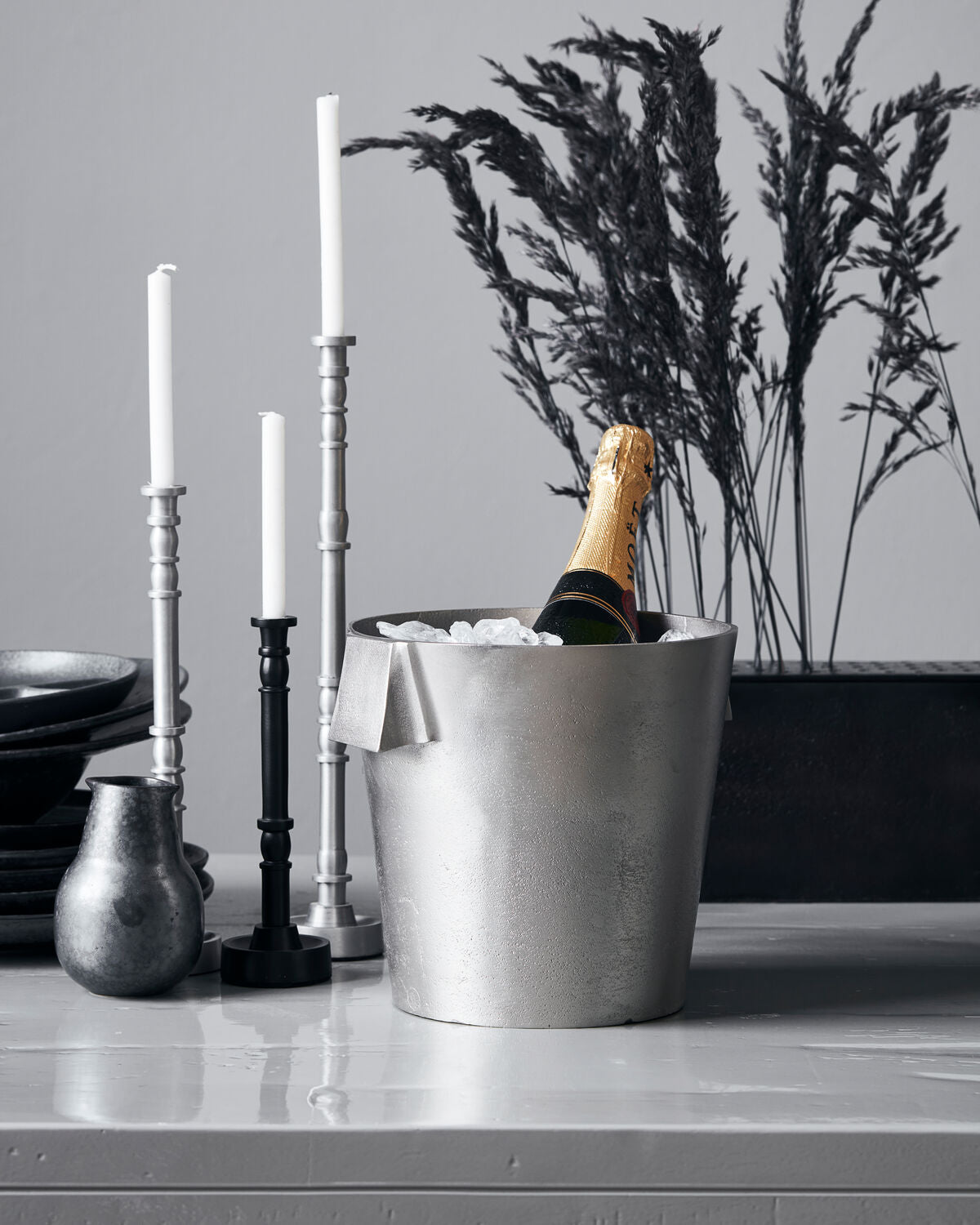 House Doctor Buck Weinkühler Silber, rund, Ø 22 cm – Ansicht 2