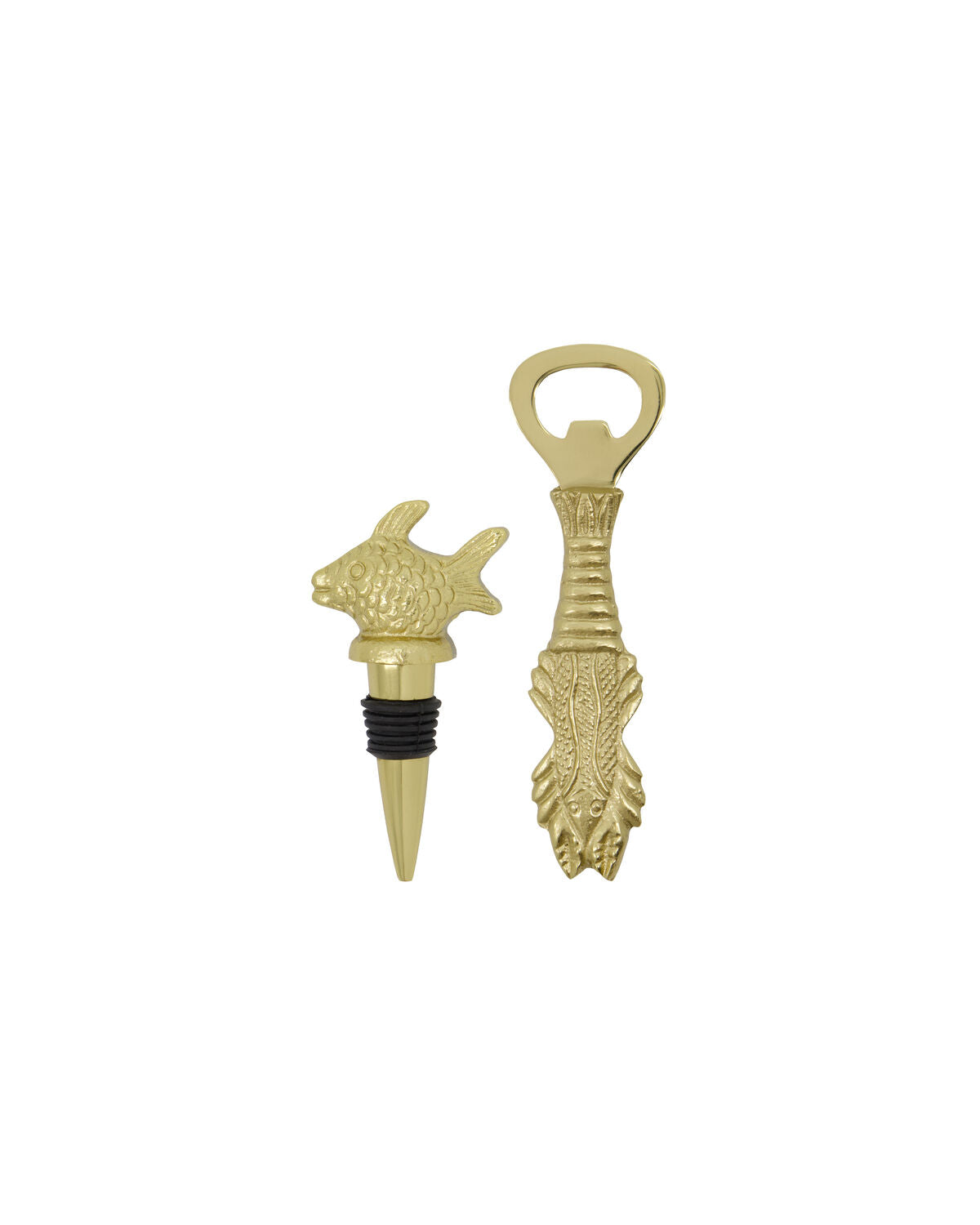House Doctor Fish Flaschenöffner & Flaschenverschluss Antik-Gold