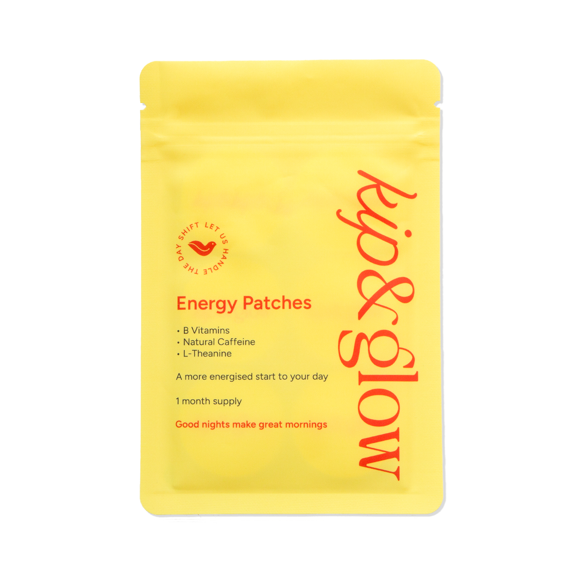 kip&glow Energy Patches – gelbe Verpackung mit 30 Patches