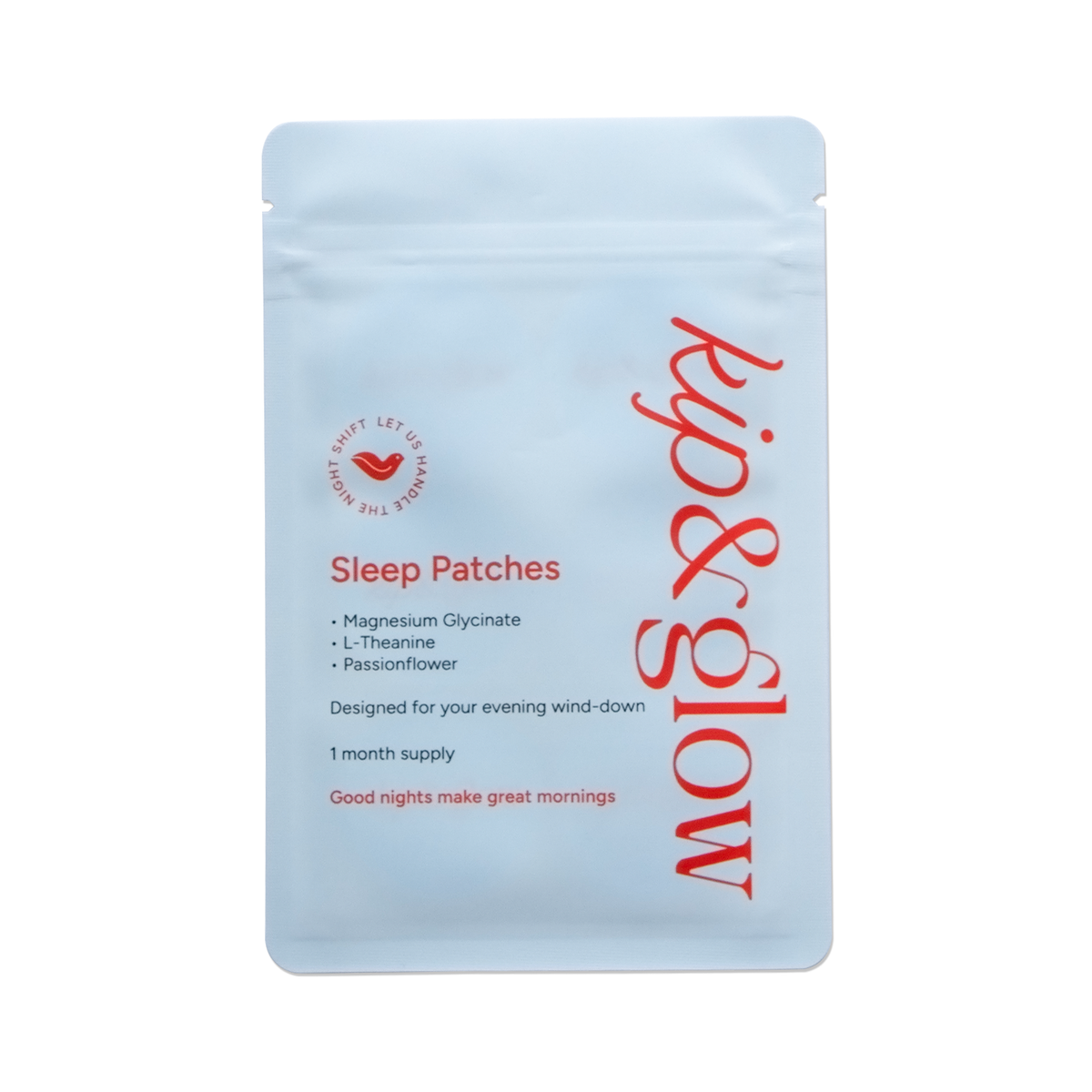 kip&glow Sleep Patches – blaue Verpackung mit 30 Patches