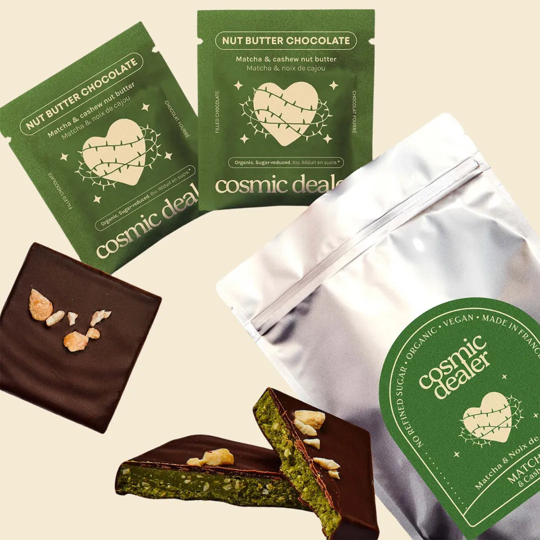 Matcha & Cashew Schokoladen – 8 Stück