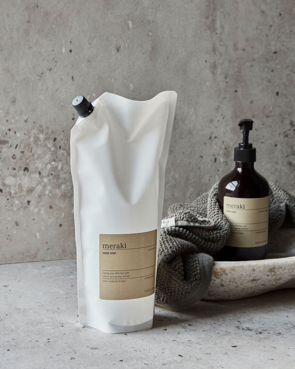 Meraki Handseife Refill Northern Dawn 1000 ml – Verpackung