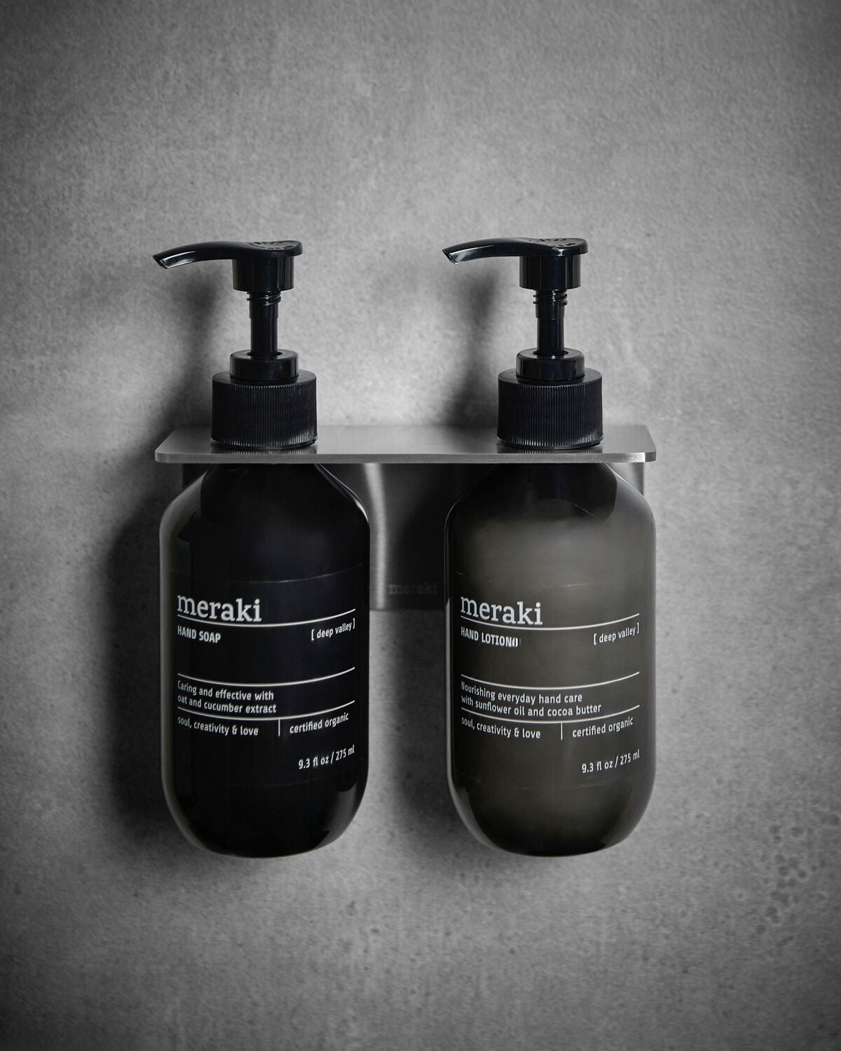 Meraki Doppel-Flaschenhalter Silber – Produktansicht