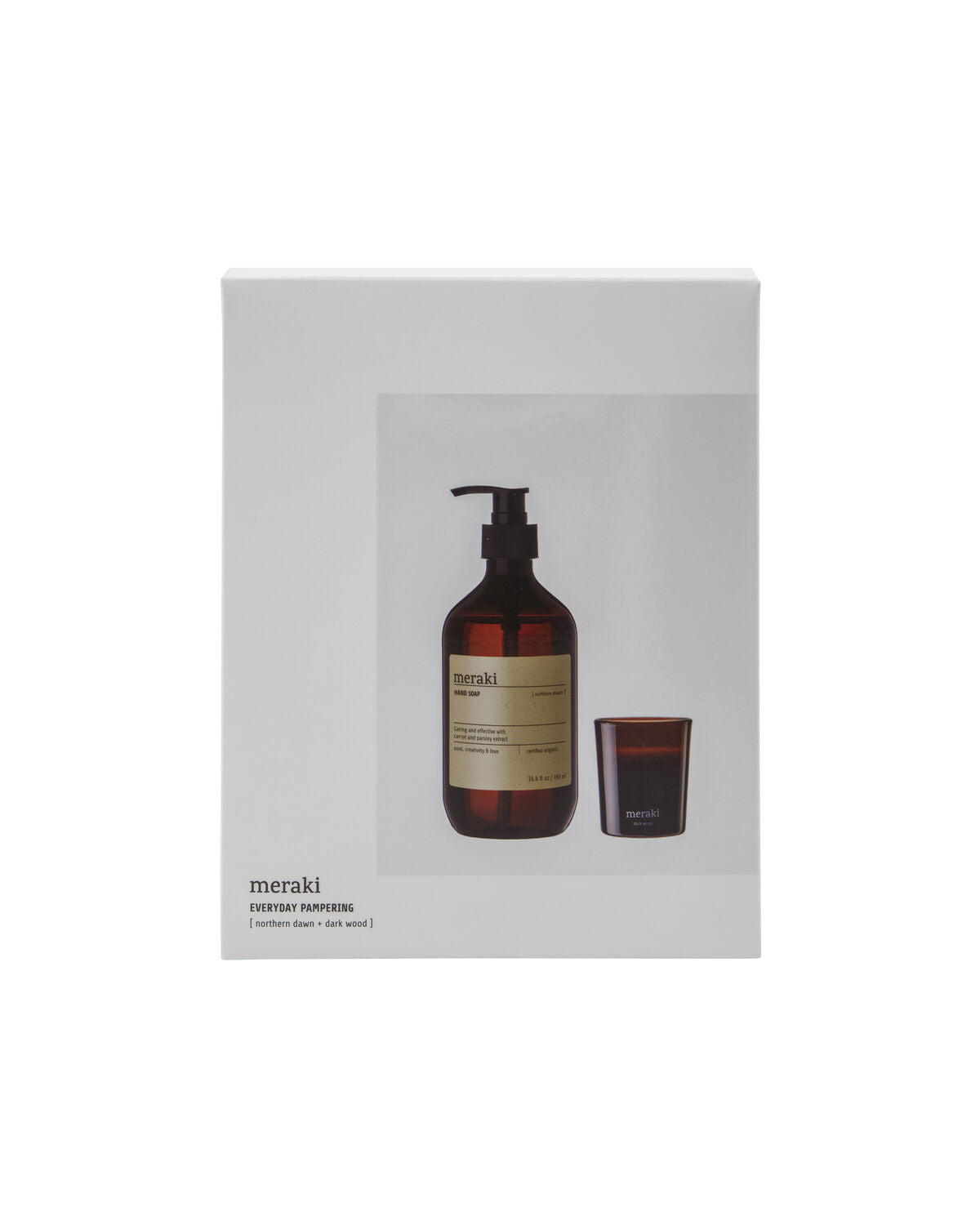 Geschenkset Northern Dawn – Handseife & Dark Wood Duftkerze