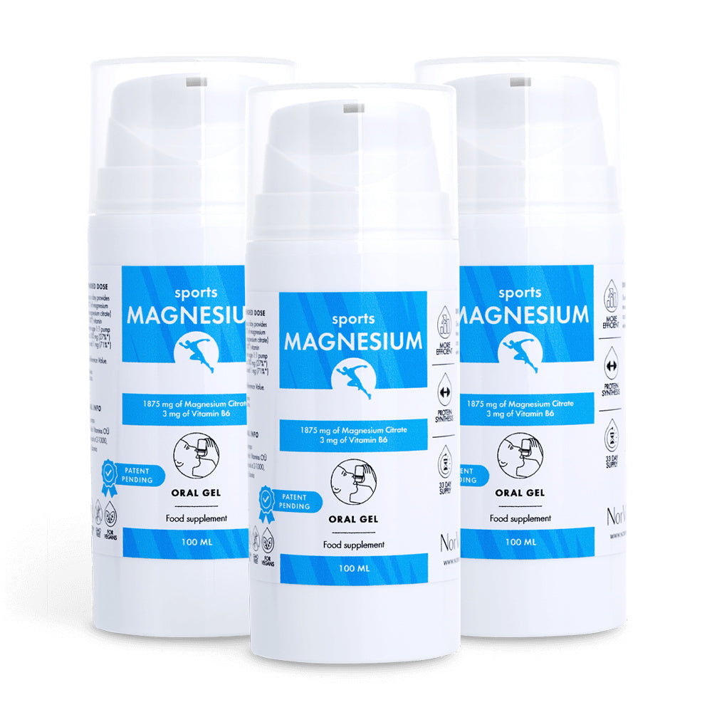 Norvita Sports Magnesium – Vorratsset, 3 × 100 ml – Produktansicht
