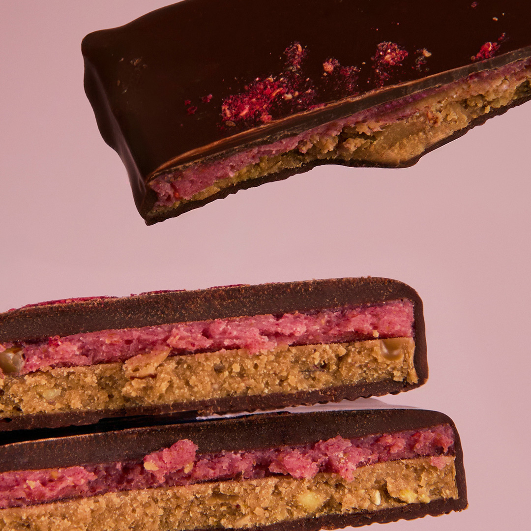 Doppelschicht: Raspberry & Pistachio – 8 Stück