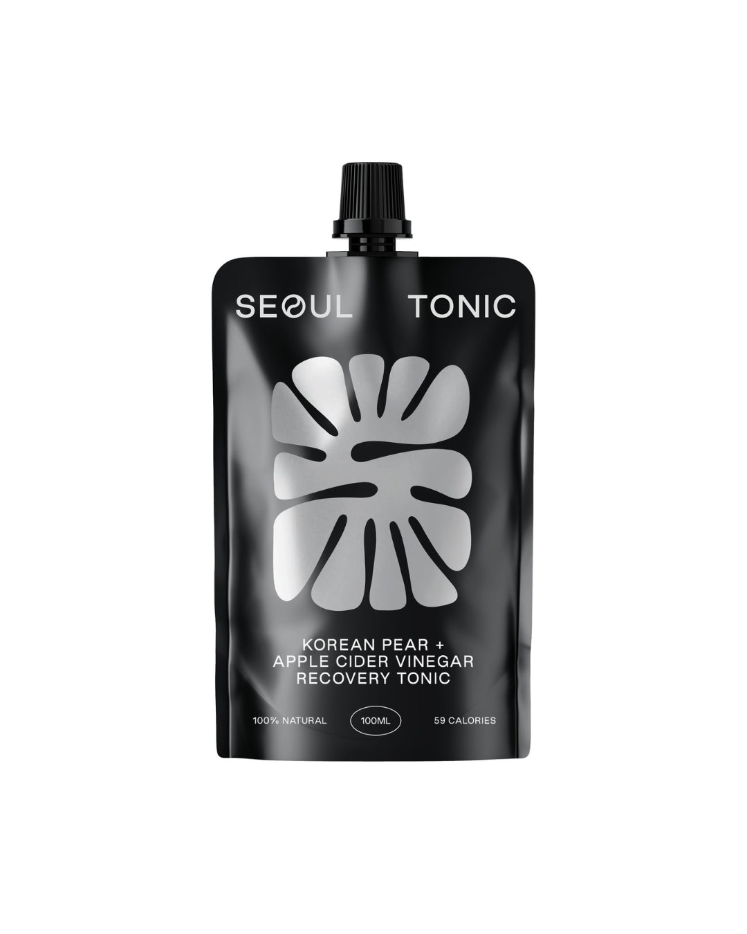 SEOUL TONIC Restoration – koreanische Birne, Apfelessig und roter Ginseng, 100 ml im schwarzen Trinkbeutel
